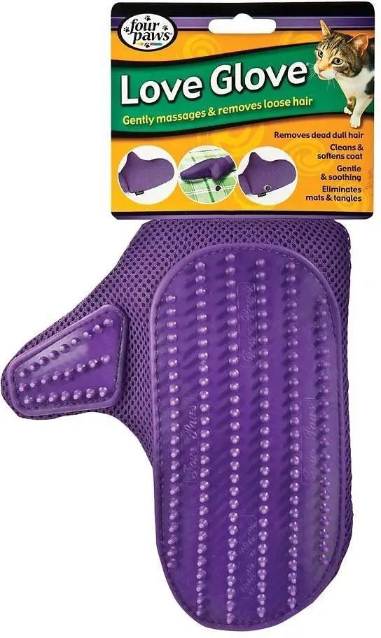 Four Paws Love Glove Grooming Mitt – Soft Silicone Cat Brush 1